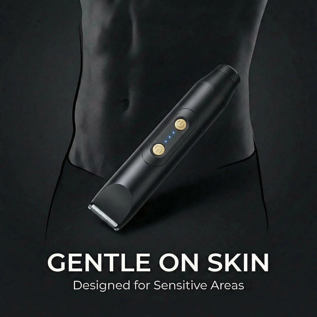 Manmade Trimmer Manscaping Body Groomer for Men, Groin & Body Hair Trimmer, High-Speed 6000 RPM, Smooth & Comfortable Trim, Skin-Friendly, Waterproof & Fully Washable, Cordless with Storage Pouch