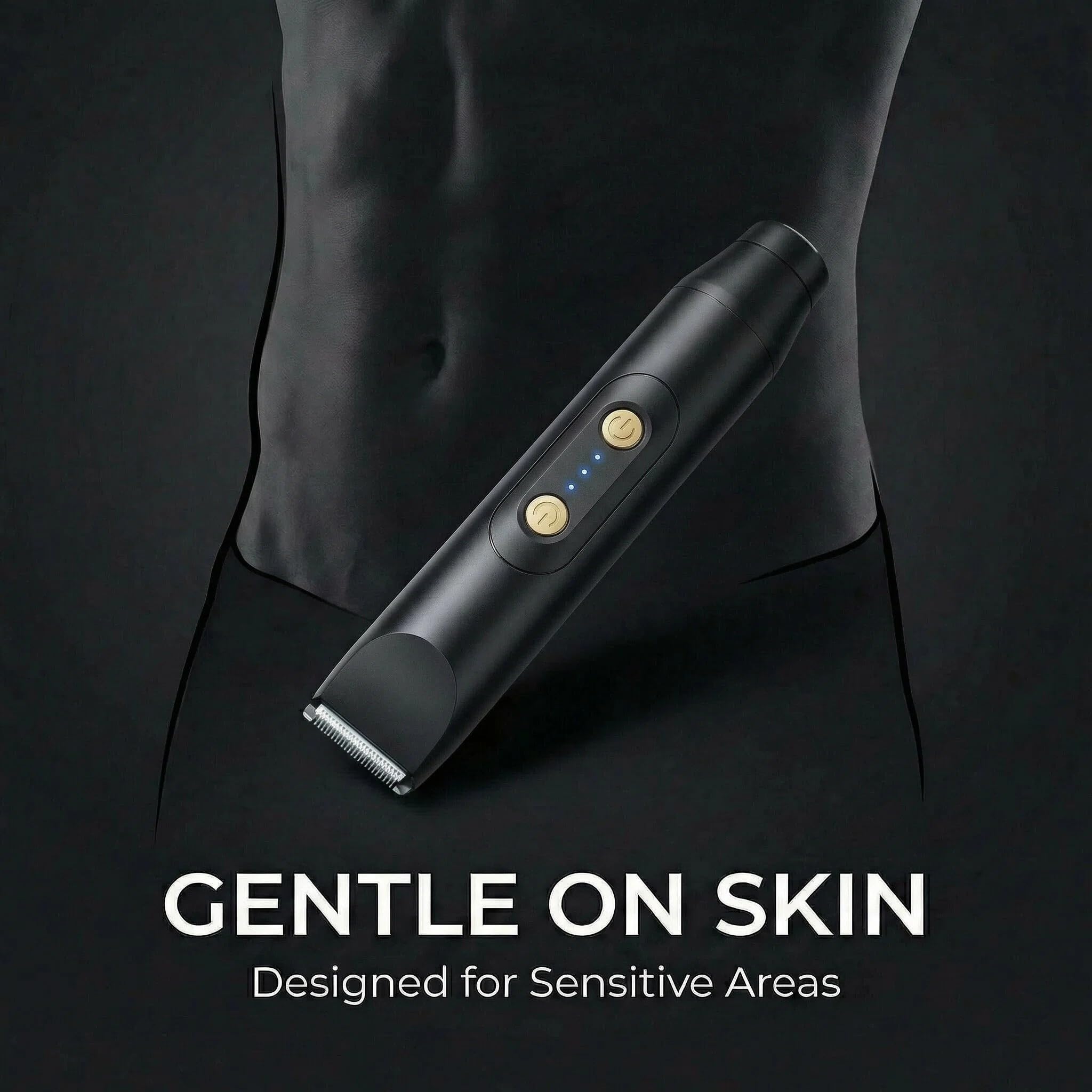 Manmade Trimmer Manscaping Body Groomer for Men, Groin & Body Hair Trimmer, High-Speed 6000 RPM, Smooth & Comfortable Trim, Skin-Friendly, Waterproof & Fully Washable, Cordless with Storage Pouch