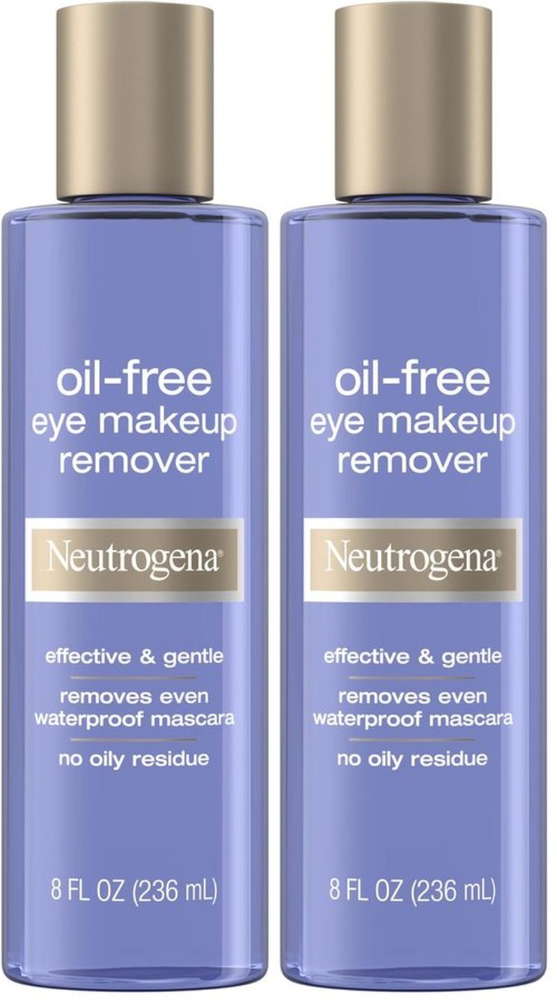 Neutrogena Gentle Oil-Free Eye Makeup Remover & Cleanser for Sensitive Eyes, Dissolves Waterproof Mascara, Dermatologist & Ophthalmologist Tested, 8 fl. oz (Pack of 2)