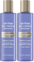 Neutrogena Gentle Oil-Free Eye Makeup Remover & Cleanser for Sensitive Eyes, Dissolves Waterproof Mascara, Dermatologist & Ophthalmologist Tested, 8 fl. oz (Pack of 2)
