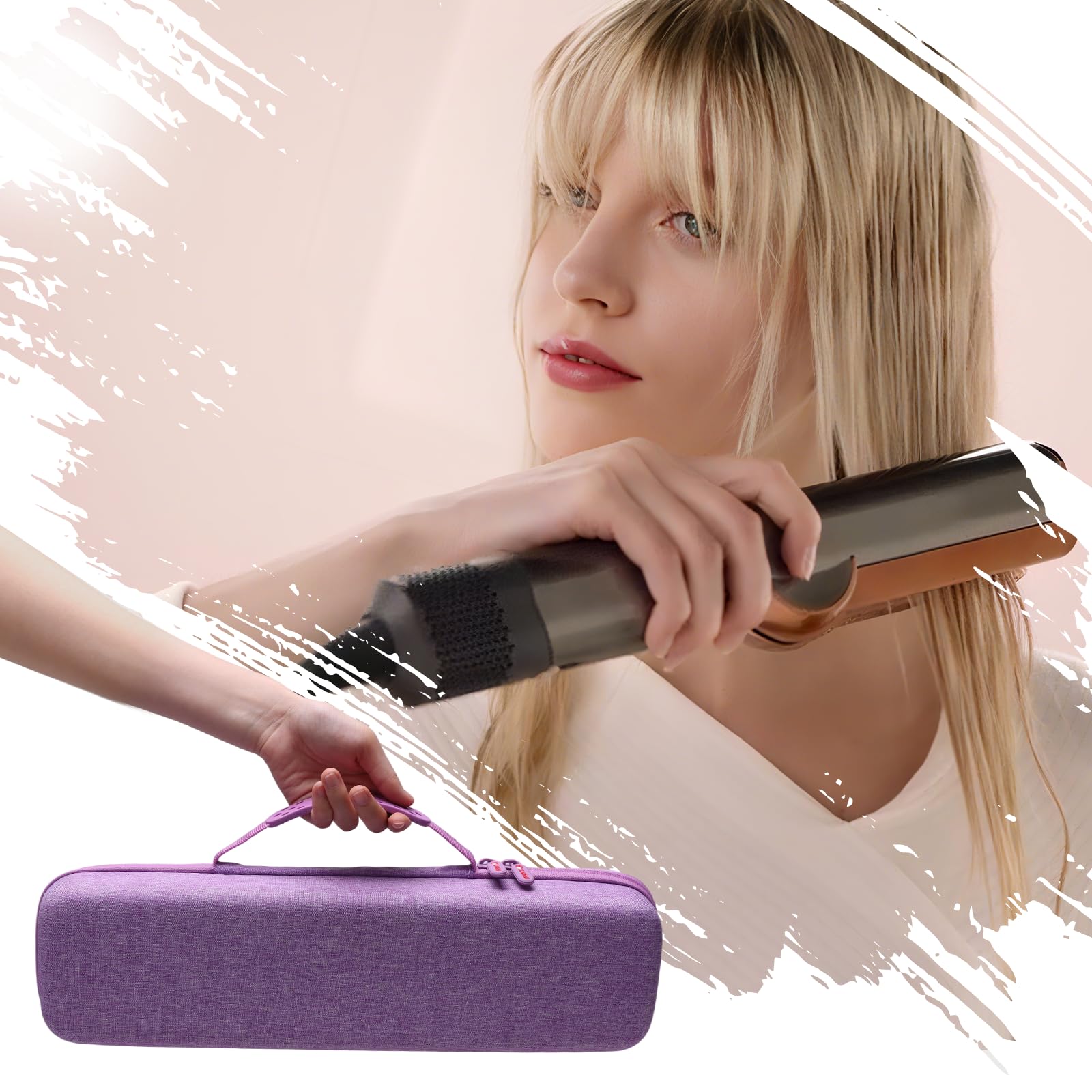 XANAD Hard Case Compatible with Airstrait/Corrale Styler Straightener - Hair Straightening Irons Case,Purple