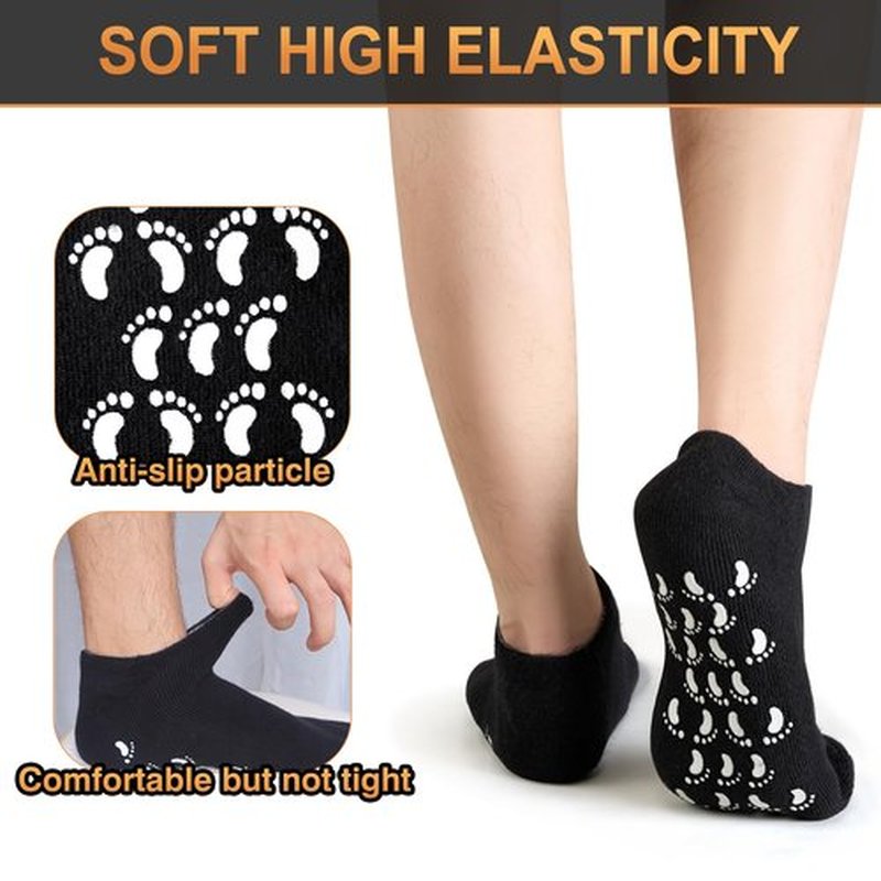 MoyRetty Moisturizing Silicone Socks for Men - Large Size, Ultimate Aloe-Infused Gel for Home Use - Say Goodbye to Dry Cracked Feet Black