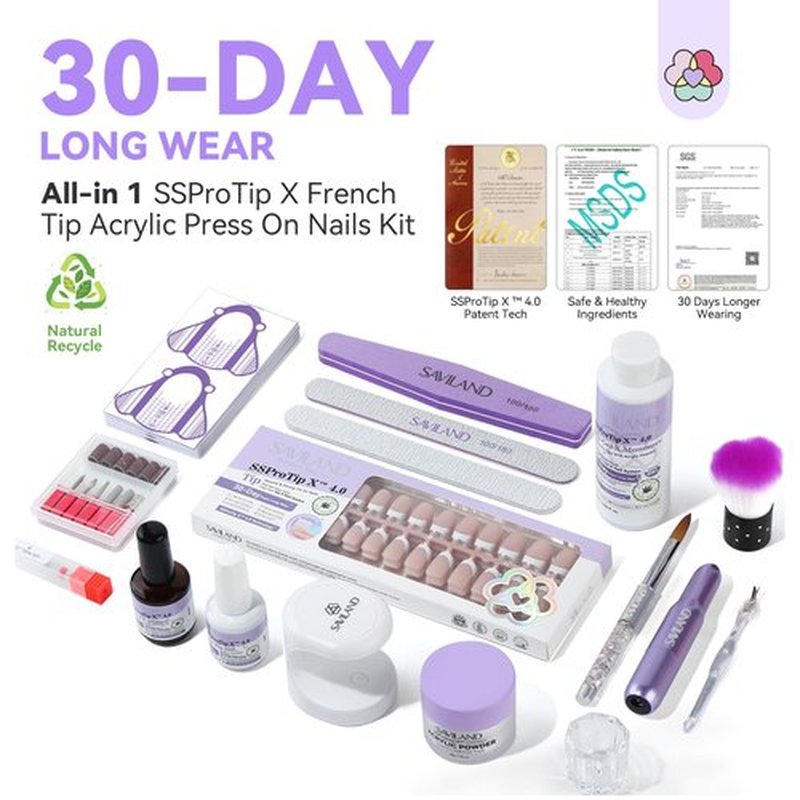 SAVILAND Acrylic Nail Kit with Everything: Acrylic Nail Powder and Liquid and Nail Drill Kit U V Light Press On Nails Professional Manicure Tools DIY at Home Practice Set Gift Christmas