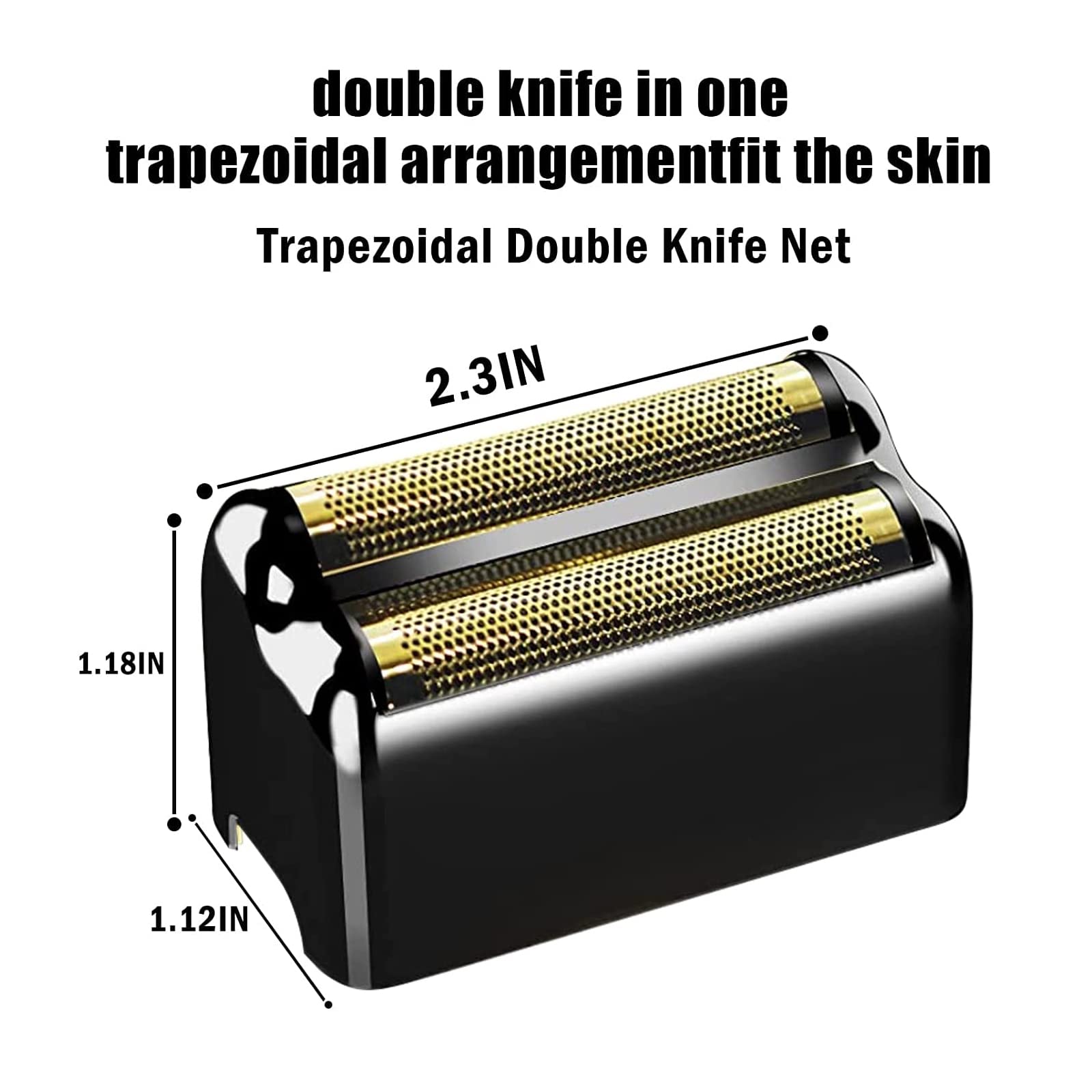 Replacment Foil and Cutter for Babyliss Pro MetalFX Double Foil Shavers Head，2 Count,Black
