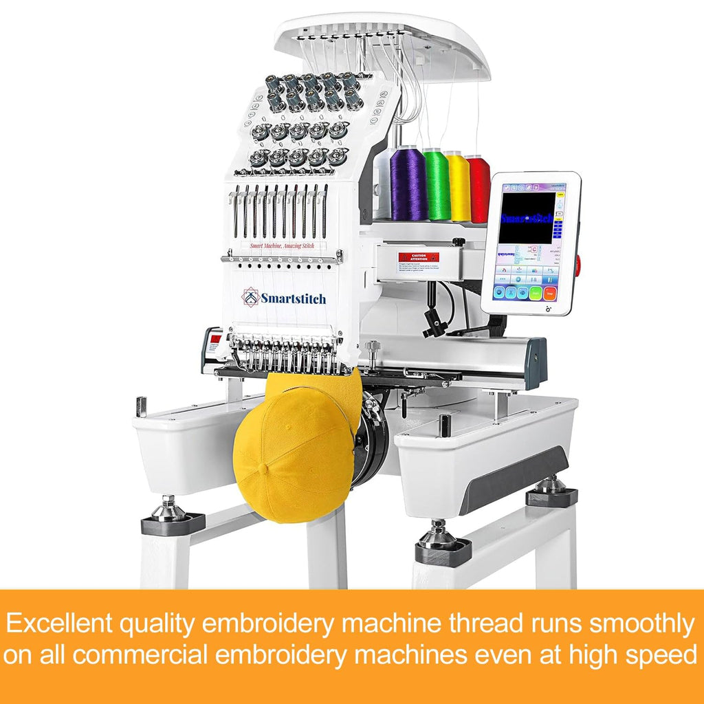 New brothread - Single Huge Spool 5000M Each Polyester Embroidery Machine Thread 40WT for Commercial and Domestic Machines - White
