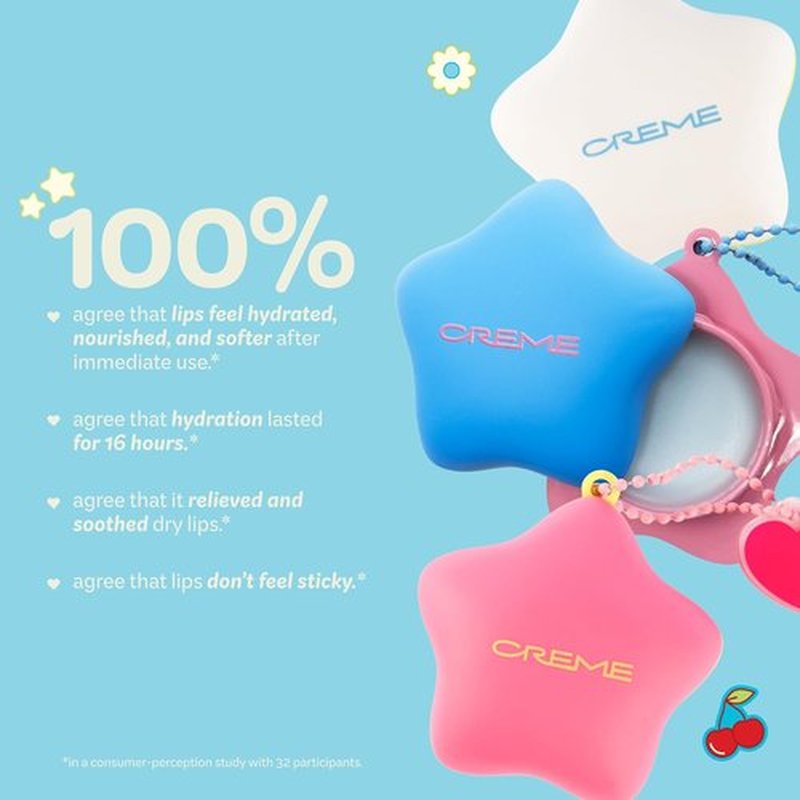 The Crème Shop Plush Pout Lip Butter Lip Balm Key Chain Charm - Hydrating Korean Formula with Peptides & Squalane, Mint