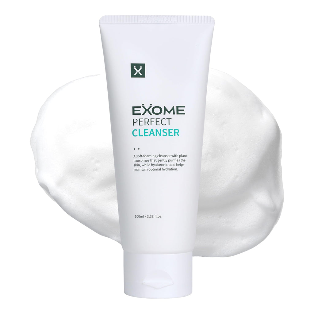 Exome Perfect Cleanser, Deep Moisture Hydrating Face Wash with 8 Types Hyaluronic Acid, Gentle Sebum Control & Impurity Removal, Low Irritation Fatty Acid Complex, Fresh Finish, 3.38 fl oz