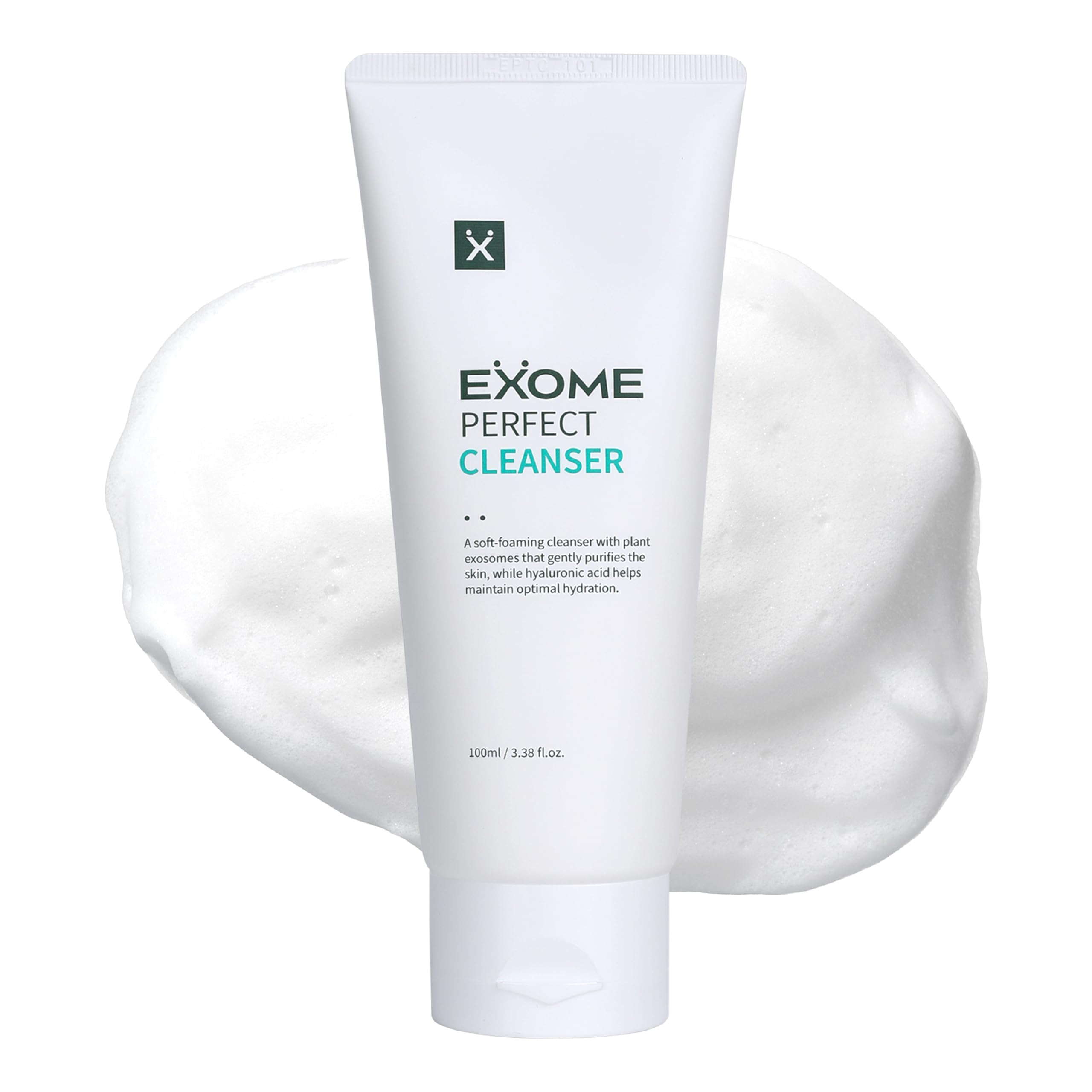 Exome Perfect Cleanser, Deep Moisture Hydrating Face Wash with 8 Types Hyaluronic Acid, Gentle Sebum Control & Impurity Removal, Low Irritation Fatty Acid Complex, Fresh Finish, 3.38 fl oz