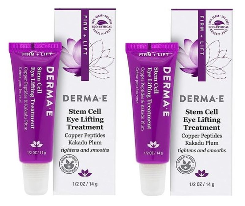 Derma E Stem Cell Lifting Eye Treatment - Firming & Tightening Under Eye Cream - Hydrating Moisturizer, 0.5oz - Pack of 2
