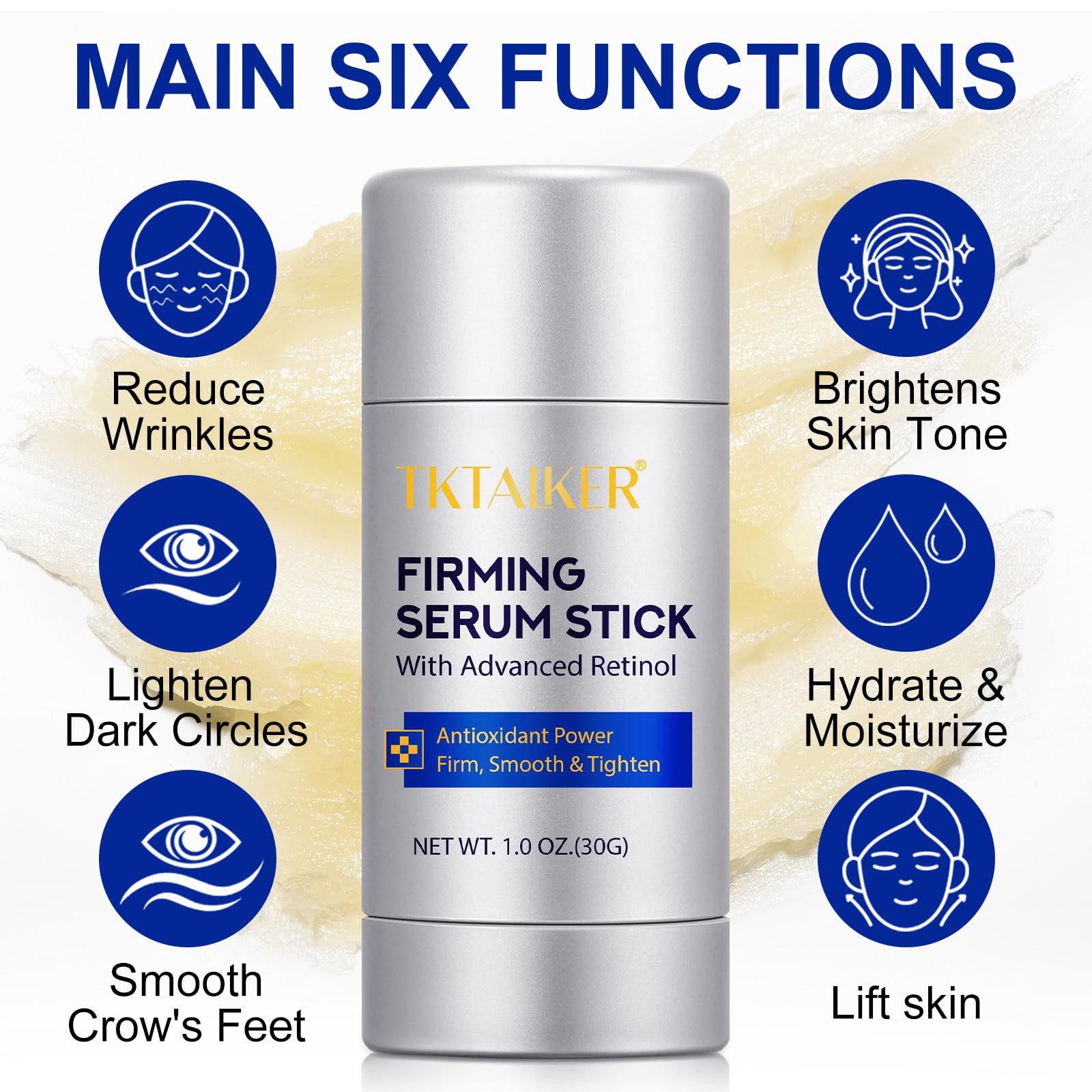 Advanced Retinol Firming Stick – Antioxidant-Enriched and Peptde to Visibly Tighten and Firm Wrinkles and Laugh Lines, Visible Results in 3-4 Weeks 1.0 Oz
