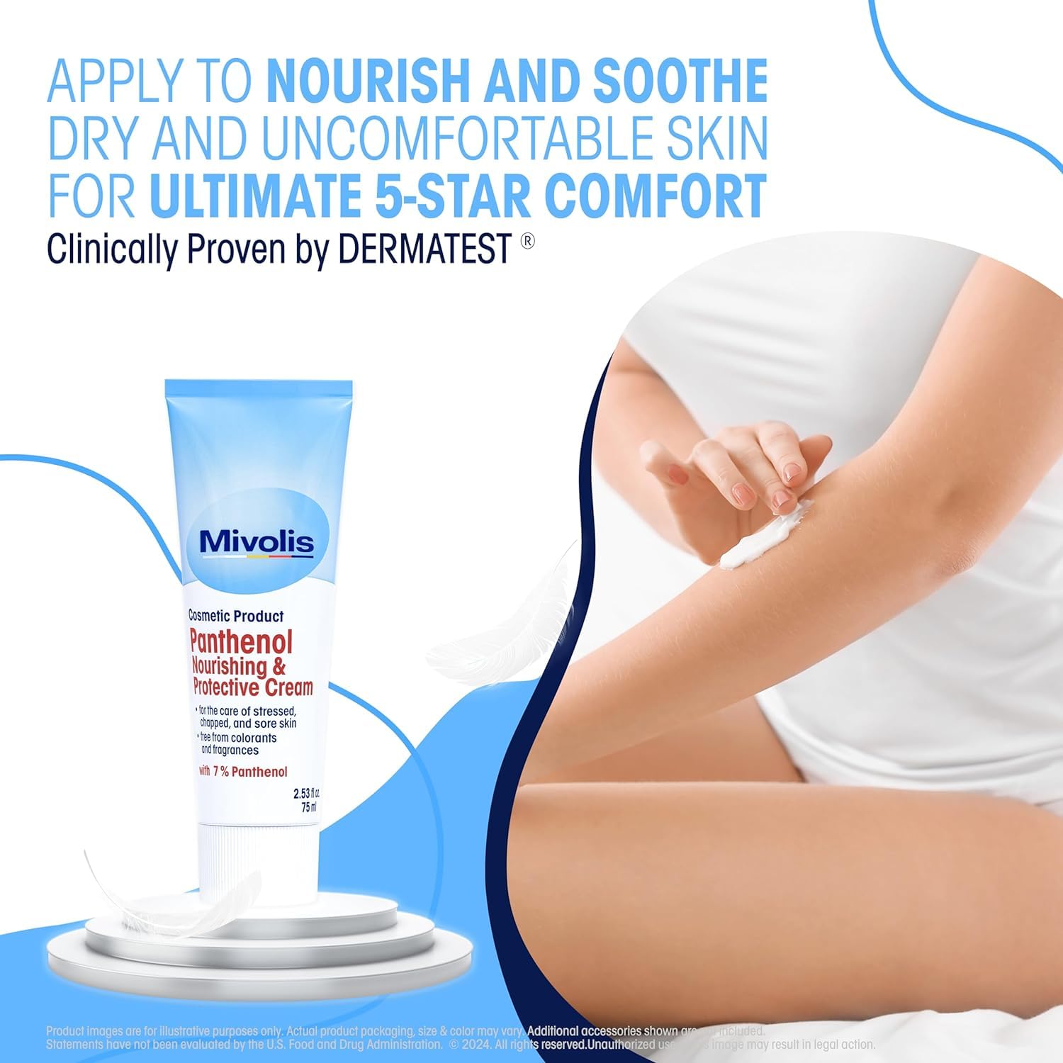 High Concentration 7% Panthenol B5 Multi Healing Ointment & Soothing Cream for Dry, Irritated Skin, Sunburn & Rash Relief, Baby Safe, Fragrance-Free.