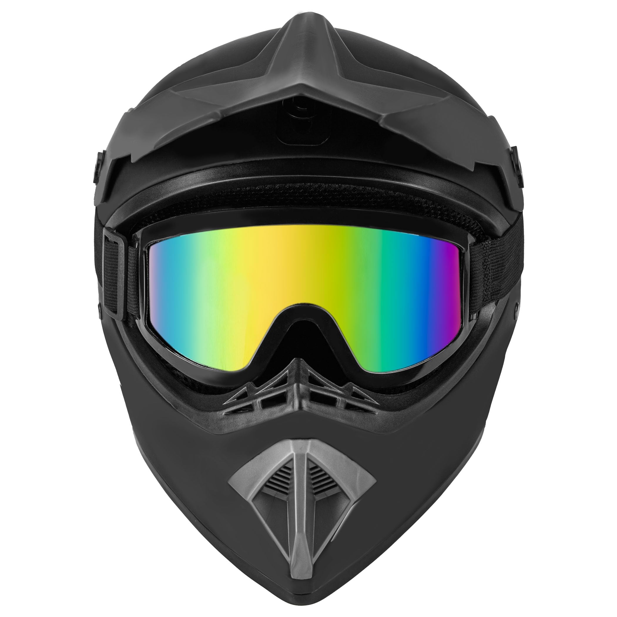 CARTMAN Matte Black Adult Full Helmet Large, DOT Approved ATV Dirt Bike