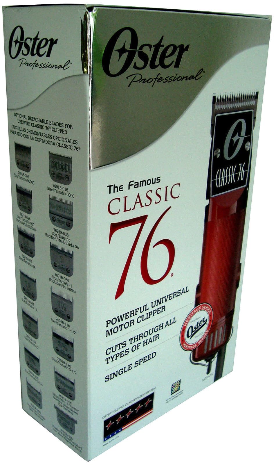 Oster 76076-010 Classic 76 clipper with 2 blades