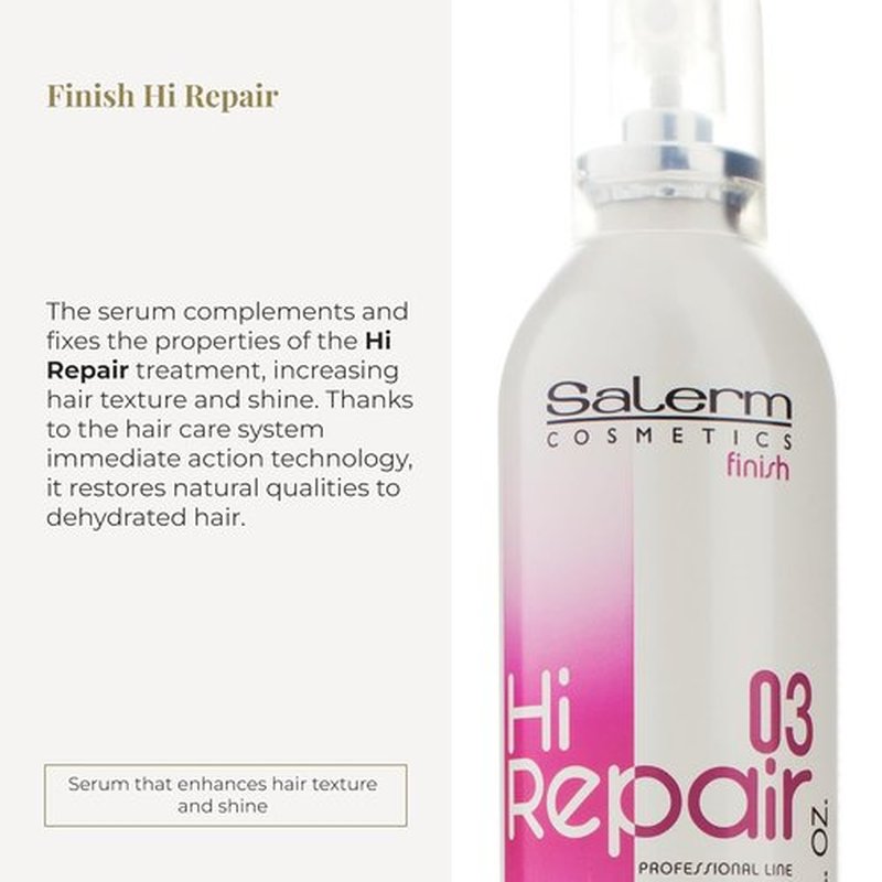 Salerm Texturizing Hair Serum - Hi Repair Formula for Damaged Hair - 100 ml | Rejuvenates & Adds Shine
