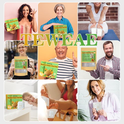 TEWEAE 122 Pads Foot Pads Natural Turmeric & Ginger, Wormwood, Bamboo Vinegar, Included 122Pads Goodnight Patches and 122 Adhesive Sheets