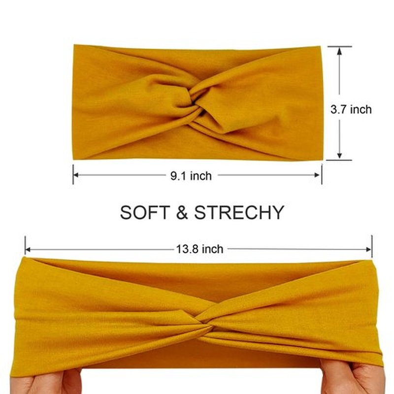IMYORT 12 Pcs Wide Stretchy Headbands For Women Twist Knotted Headband Set Head Bands For Women’s Hair Band Soft Workout Yoga Accessories