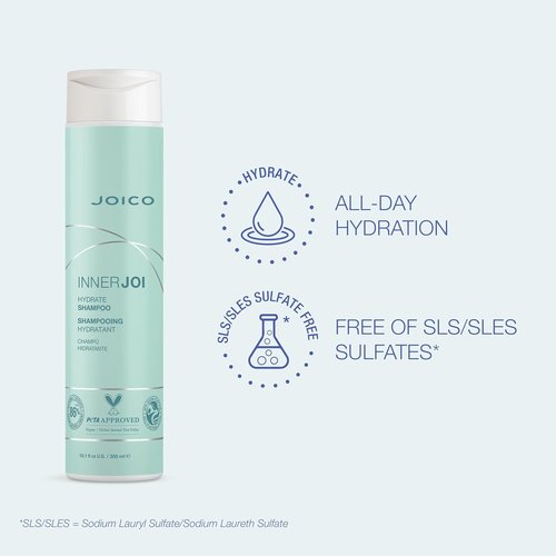 Joico InnerJoi Hydration Shampoo & Conditioner Set - Sulfate & Paraben Free | Vegan Formula for Dry Hair & Scalp | 10.1 Fl Oz