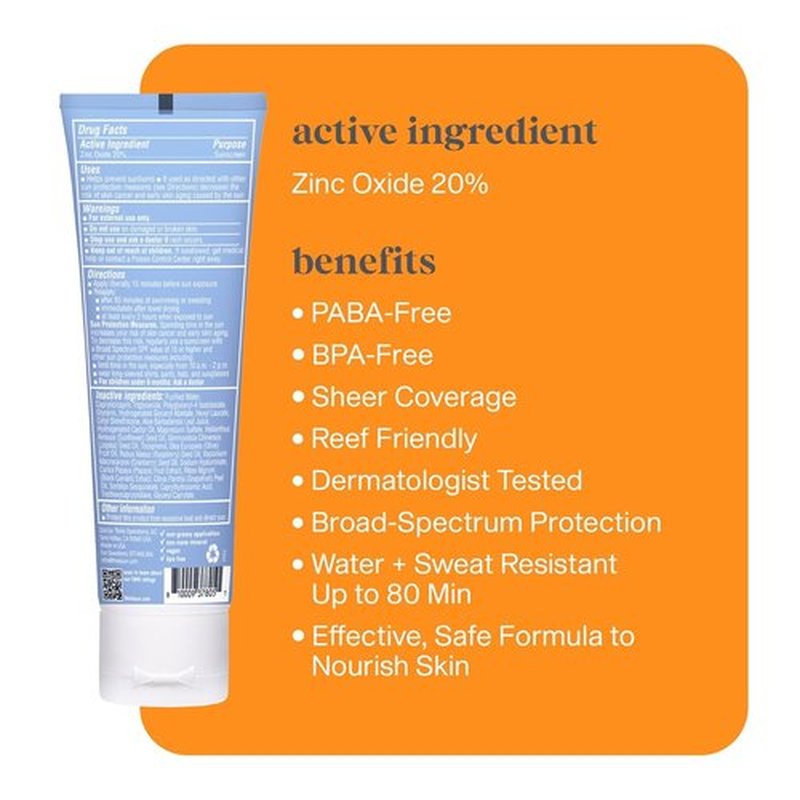 Thinksport SPF 30 Sport Sunscreen - Water-Resistant Mineral Lotion, Clear Zinc Oxide, 3oz | Vegan & Reef-Safe UVA/UVB Protection