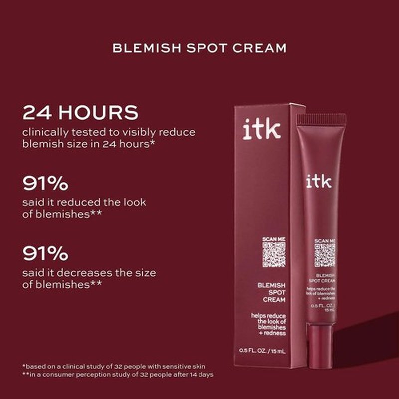 ITK Skincare Salicylic Acid Acne Spot Treatment - Fast Relief for Face, Back & Body | 0.5oz with Tea Tree Oil