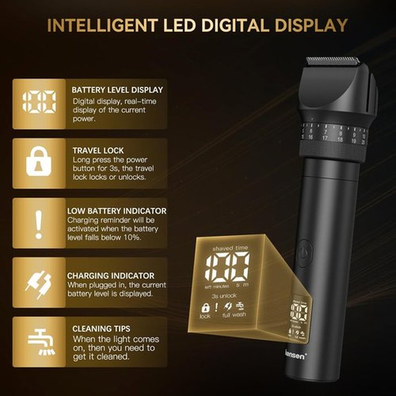 Beard Trimmer for Men | 42 Adjustable Length Settings - Professional Waterproof Hair Clippers with LED Display