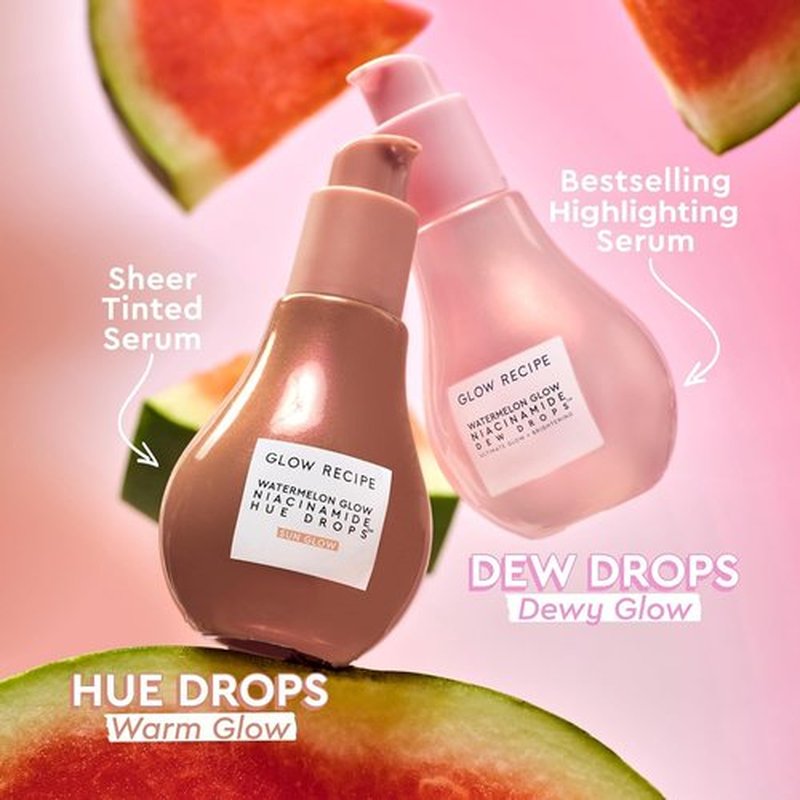 Glow Recipe Watermelon Niacinamide Dew Drops - Hydrating Face Serum & Primer | Travel Size 15ml