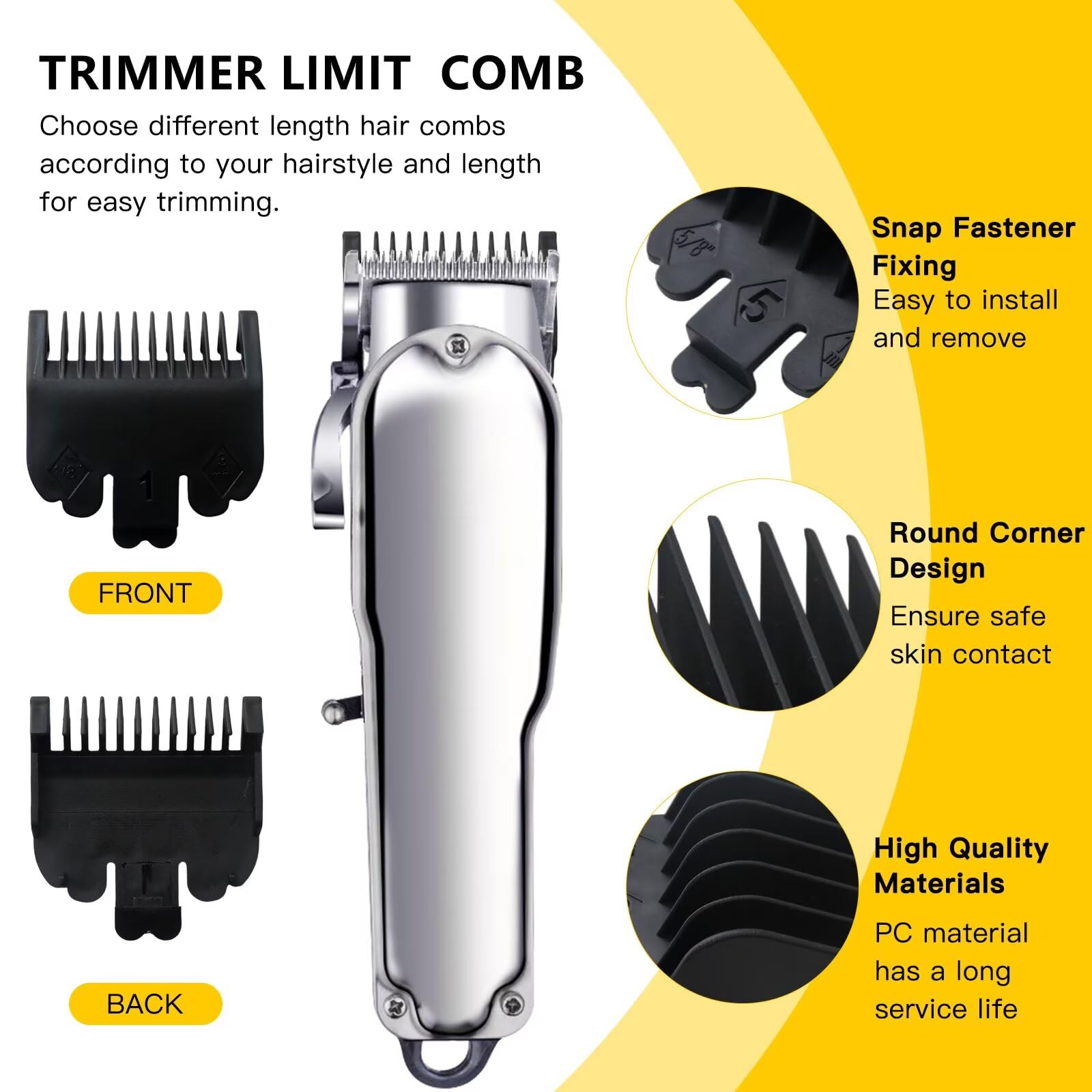 TalaBide 10-Piece Hair Clipper Guards Cutting Combs Fit for Limural K11S/Novah HCL-001/Surker K7S/K9C/K9S - Black