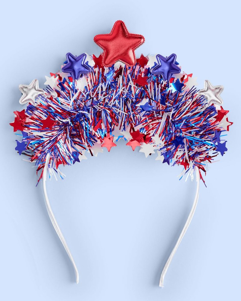 xo, Fetti Happy Fourth of July Star Headband | USA Party Favors, American Flag Supplies, 4th of July Decorations, Stars and Stripes Decor, Red White and Blue, Olympic Theme Bday Patriotic Accessory