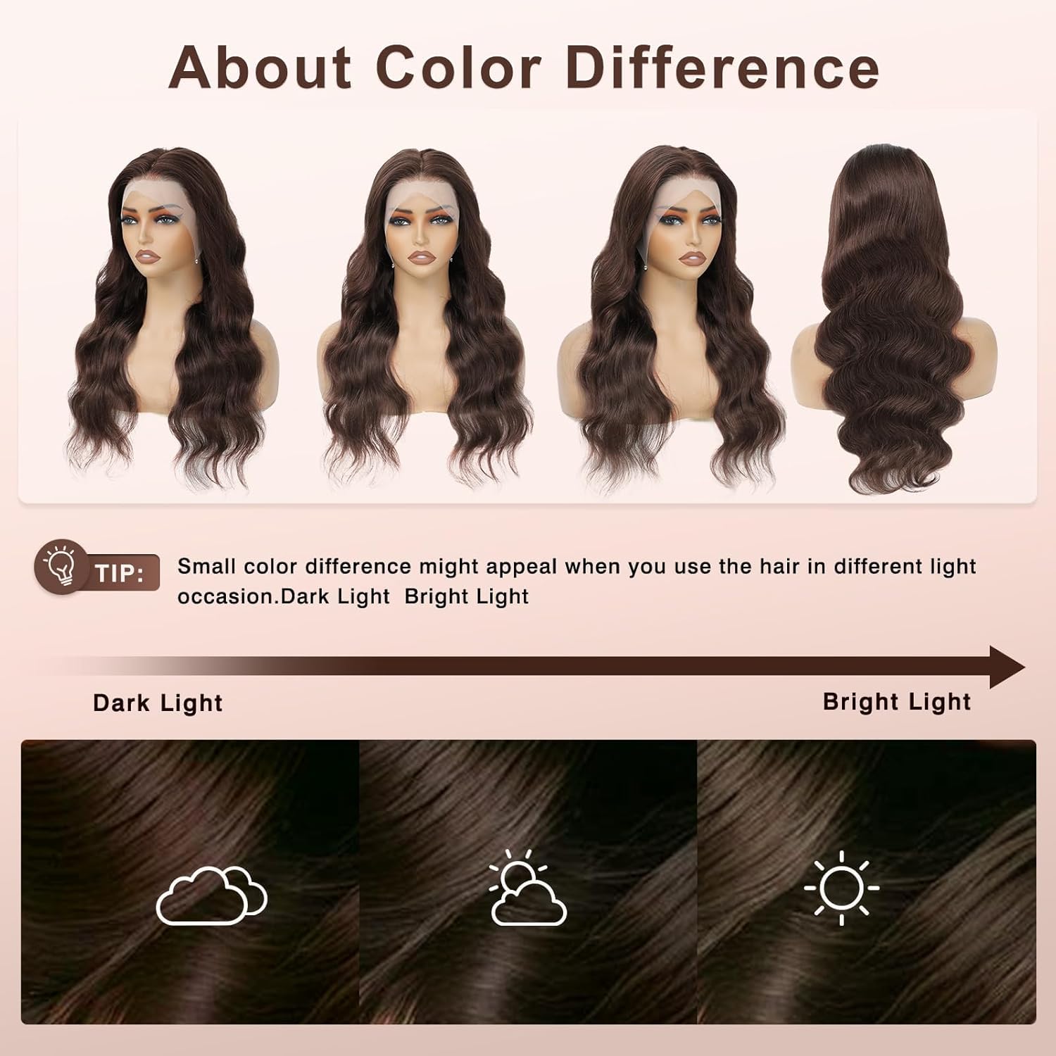 vivehebe Chocolate Brown Lace Front Wig 26 Inch 13x4 Body Wave HD Lace Front Wigs Human Hair Pre Plucked 180% Density Brown Wig for Women