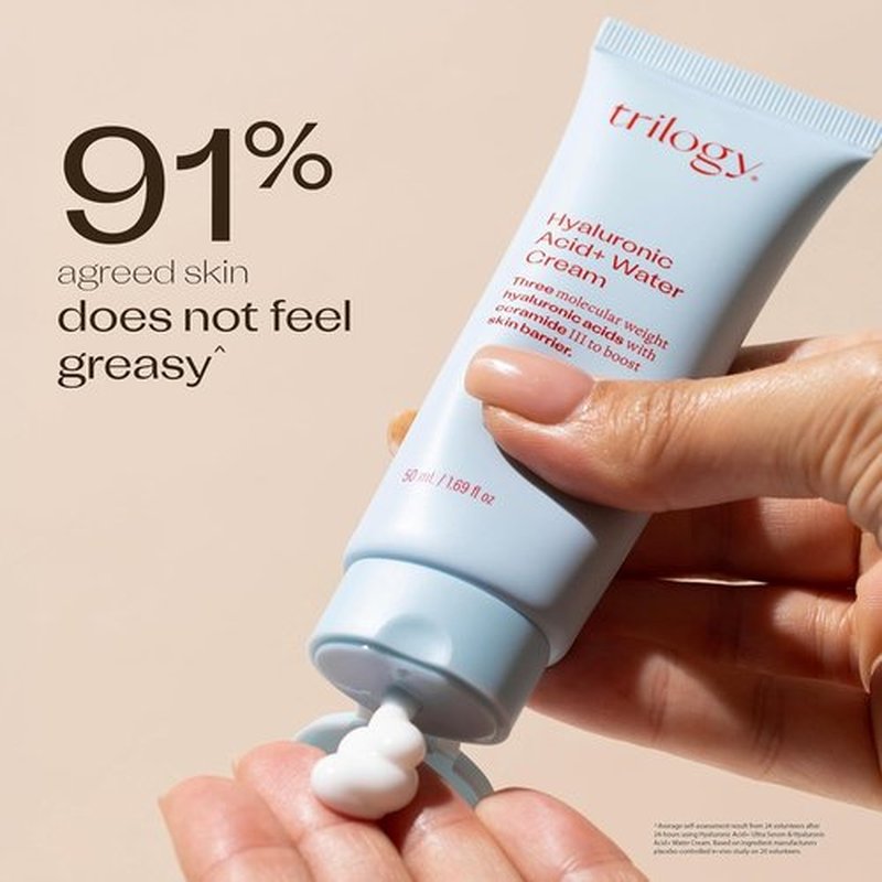 Trilogy Hyaluronic Acid+ Water Cream - Lightweight Hydration with Ceramides | 1.69 fl oz