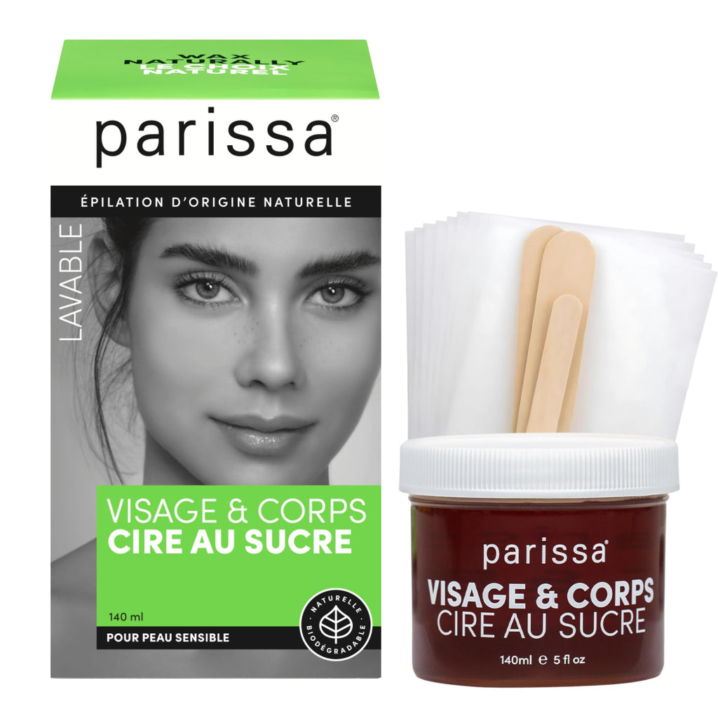 Parissa Chamomile Sugar Wax (Cold Wax), Waxing Kit For Hair Removal, Fabric Strips, Spatulas & After-Care Oil, 5 Fluid Ounce