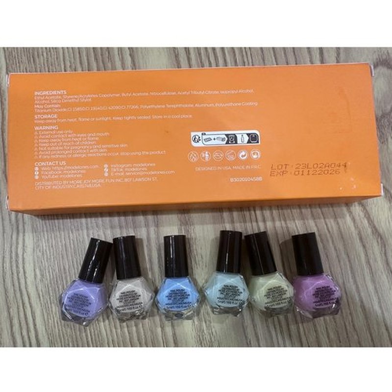 modelones Nail Polish Set, 6 Colors 2025 Summer Macaron Pastel Nail Polish Soft Pink Purple Blue Green Orange Quick Dry Nail Polish Kit Salon Home DIY Manicure Kit Gift For Women Girl