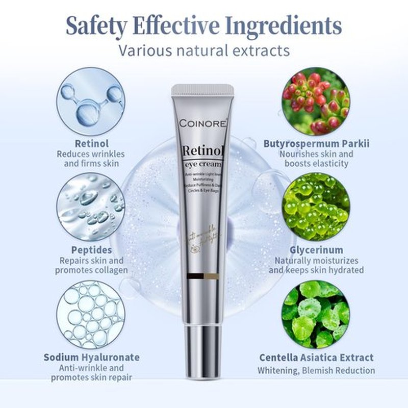 Retinol Under Eye Cream - Cream for Men & Women, Dark Circles, Puffiness & Wrinkles, Anti-Aging Eye Cream for Fine Lines, 0.7 Fl Oz