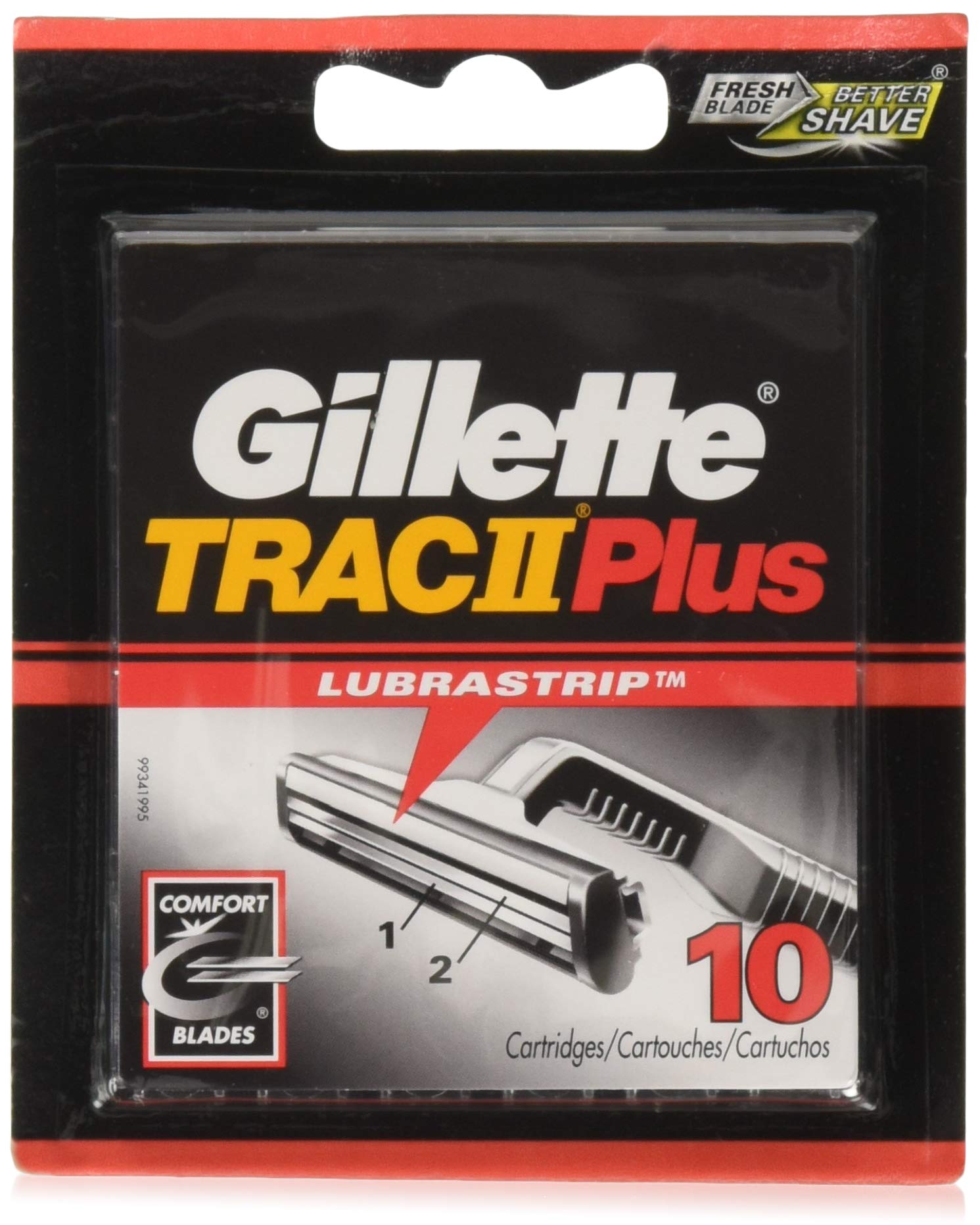 Gillette Trac II with Lubrastrip Men's Razor Blade Refills, 10 Count