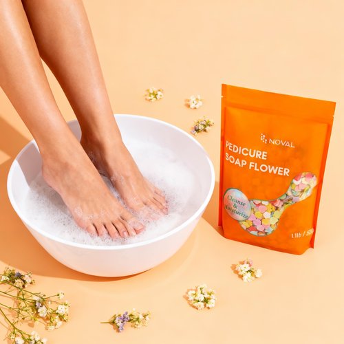 NOVAL Bulk Pedicure Soap Flower Sheets, 1.1 lb Foot Soak Soap Petals for Pedicure Bowls and Salon Foot Spa