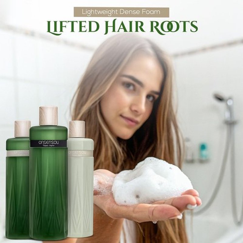 ONSENSOU Sulfate Free Shampoo and Conditioner for Women & Men, Hot Spring Dry Scalp Shampoo and Conditioner Set for Sensitive Scalp & Dry Hair with Green Algae & Yeast Extract From Japan, DAILY CARE
