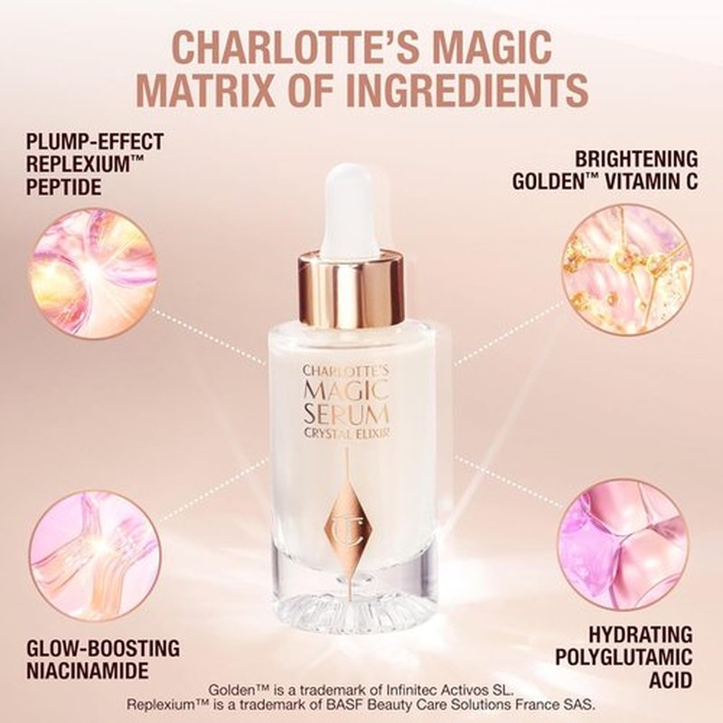 Charlotte Tilbury Magic Serum Crystal Elixir - Firming Peptide Face & Neck Serum - Ideal for Skincare Sets & Gifting
