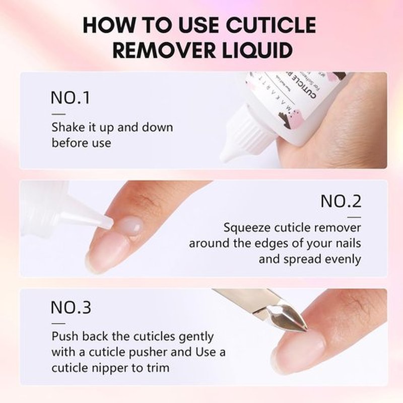 Makartt Cuticle Remover Liquid - 50ml Professional Softener for Dry Cuticles | Salon-Quality Nail Care