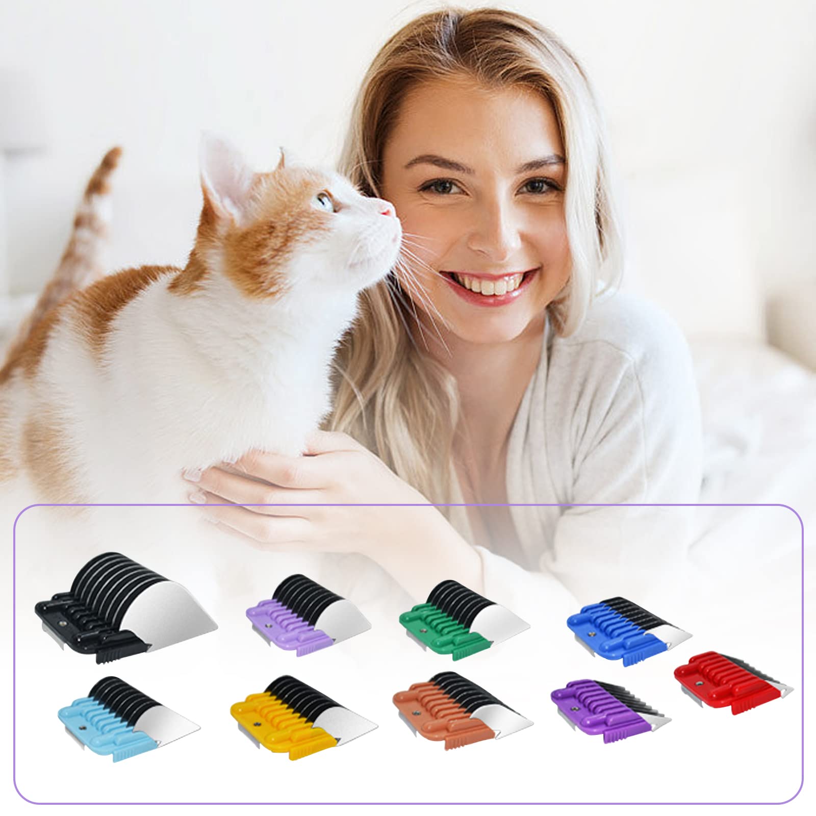 Dog Stainless Steel 9 Color Guide Comb for Andis,Oster A5,Wahl dog clipper