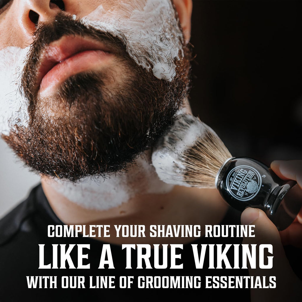 Viking Revolution Luxury Shaving Cream for Men- Sandalwood Scent - Soft, Smooth & Silky Shaving Soap - Rich Lather for the Smoothest Shave - 5.3oz (Pack of 2)