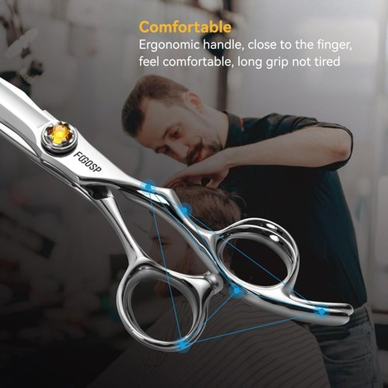 FOGOSP Professional Hair Scissors 6” Barber Scissors Japan VG10 Fine Cutting Blades Professional CNC Hair Shears Barber Scissor for Salon &Home Use Haircut Shear