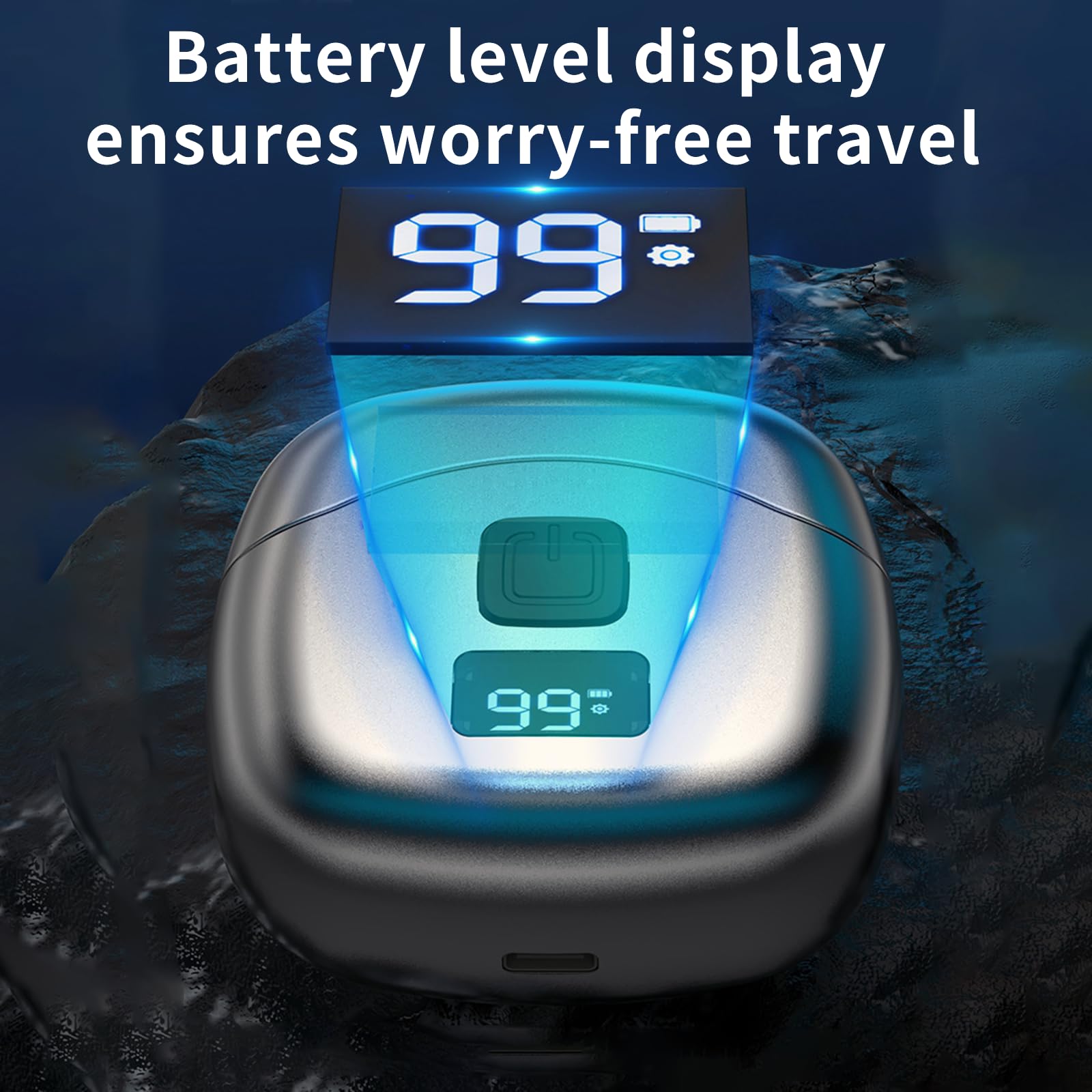 Electric Shaver for Men Mini, Portable Electric Razor with LED Display, Detachable Washable Head, Type-C Charging, Double Foil Rotary Shaver for Face