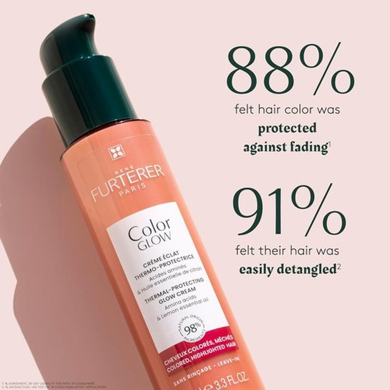 René Furterer Color Glow Cream - Thermal-Protecting Formula with Amino Acids & Lemon Oil, 3.3 fl oz