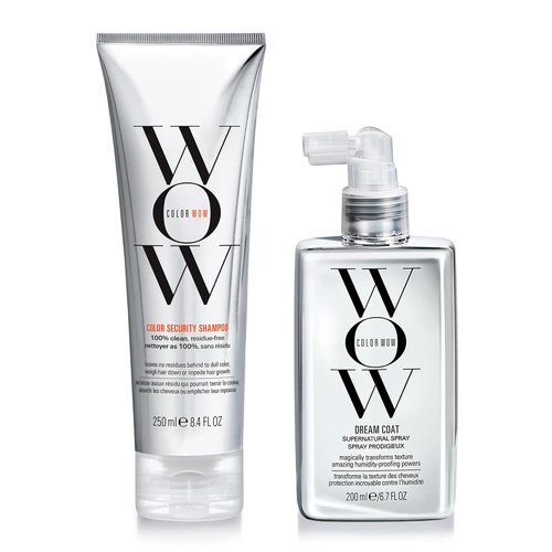 COLOR WOW Ultimate Frizz-Free Bundle | Dream Coat & Color Security Shampoo for Shiny, Humidity-Proof Hair
