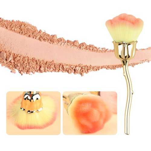 3 PCS Nail Art Dust Powder Remover Cleaner Brush, Rose Soft Brush Nail Art Manicure Dust Cleaner Brush, Acrylic Nail Art Brush for Nail Trimming Cleaning Makeup Brush Tools