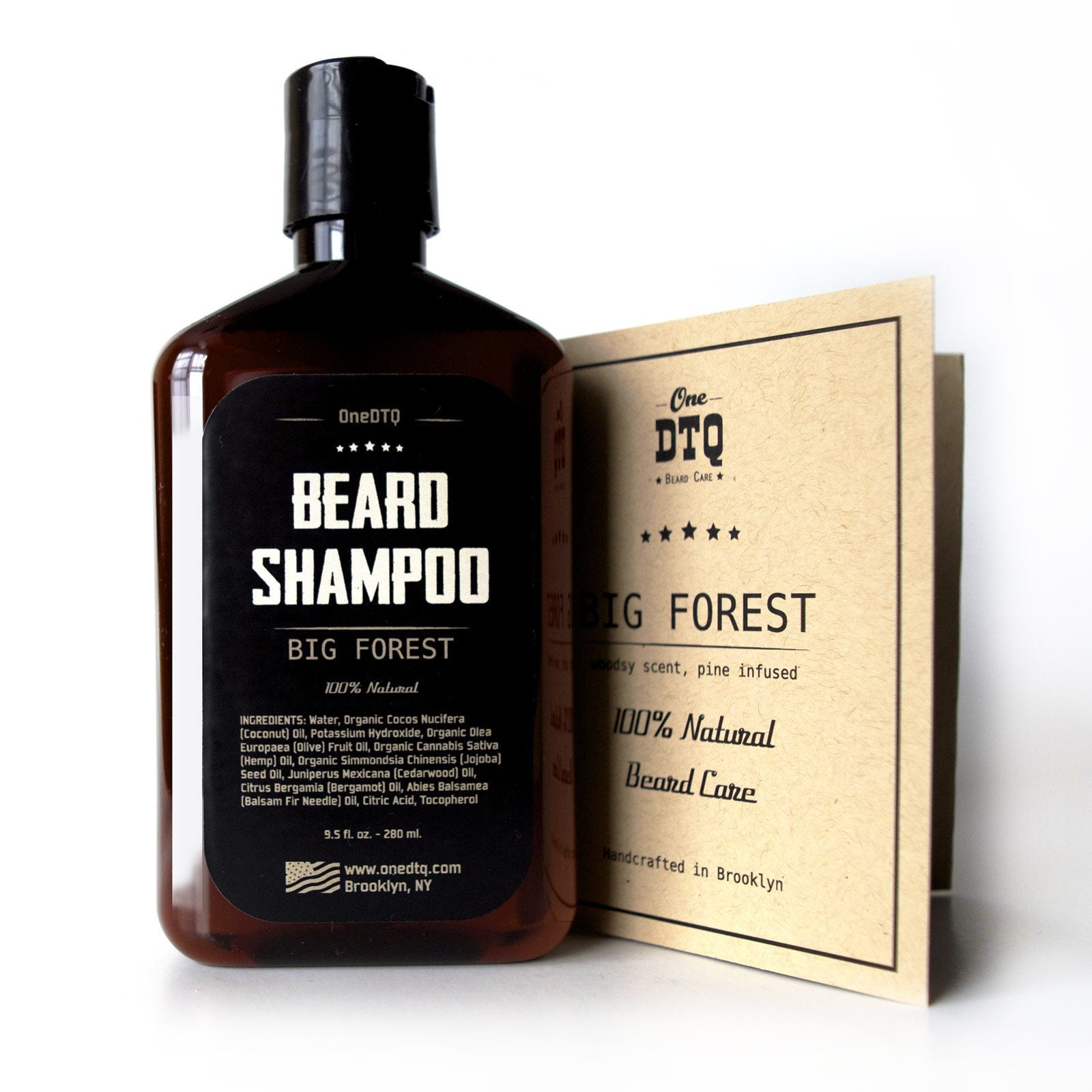 Big Forest Beard Treatment Kit - Shampoo 9 oz, Oil 1 oz, Balm 2 oz, Brush - Wood Scent - 100% Natural and Organic Growth Care Products in Premium Gift Box