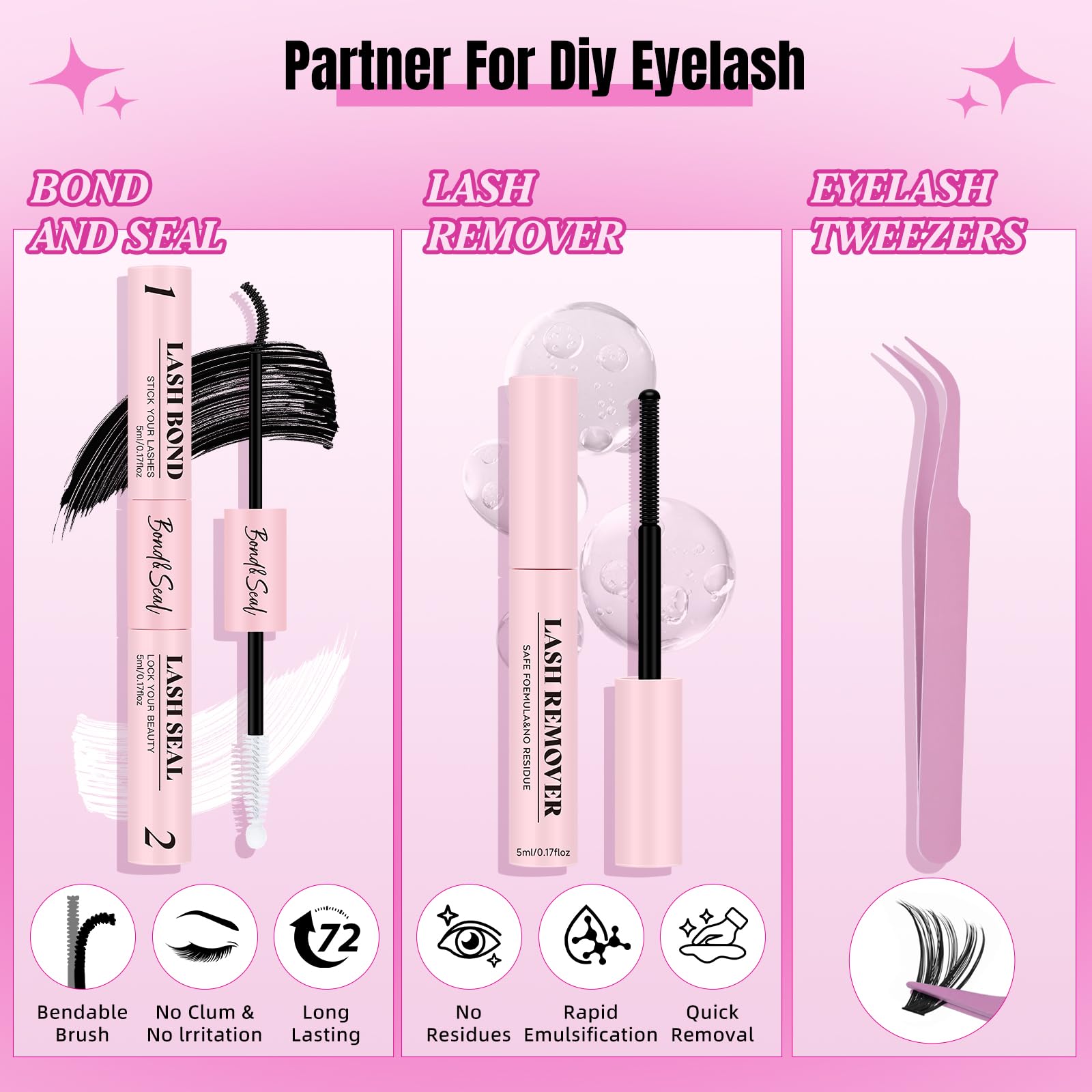 WLFRHD Lash Clusters Kit 320 Pcs D Curl DIY Natural Wispy Lashes Eyelashes Clusters Eyelash Extension Kit with Eyelash Bond and Seal, Remover & Tweezers (30D+40D, Mix9-16mm Kit)