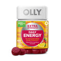 OLLY Extra Strength Daily Energy Gummy, Caffeine Free Cellular Energy Production,* 1000 mcg Vitamin B12, CoQ10, Goji Berry, Adult Chewable Supplement, Berry Yuzu Flavored, 30 Day Supply - 60 Count