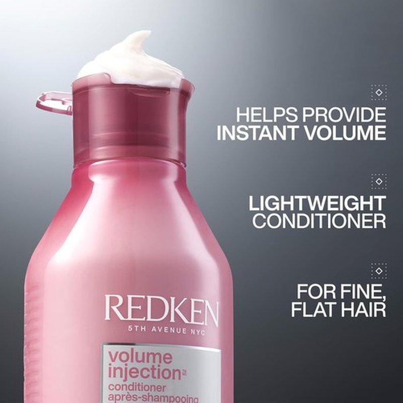 Redken Volume Injection Conditioner - Adds Lift & Body for Fine Hair | Paraben-Free, Volumizing & Detangling