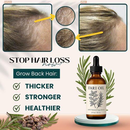 Fari Oil Hair Growth Oil, Organic Holistic Hair Oils for Men with Herbal Infusion Botanical Scalp, Pure Natural Plant-Based Formula, Daily Nourishment for Dry Scalp & Edges (2 PCS)