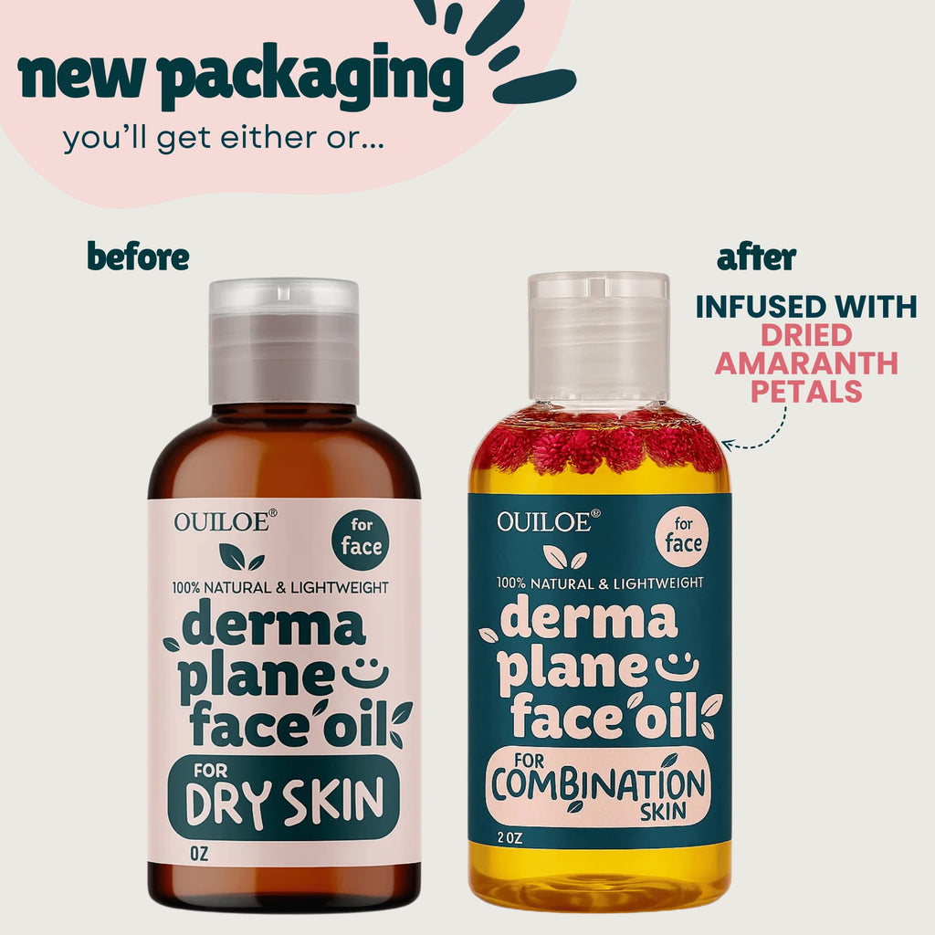 Dermaplaning Oil for Women with Combination Skin - Face Shaving Oil - Safe for Acne Prone Skin - Non Comedogenic, Fragrance Free, Natural and Lightweight for Irritation Free Face Shave, 4oz by Ouiloe
